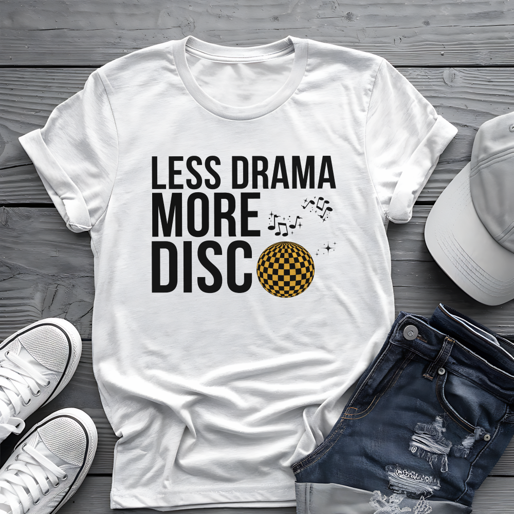 Less Drama More Disco Tee πΊ Funny Retro 70s Shirt