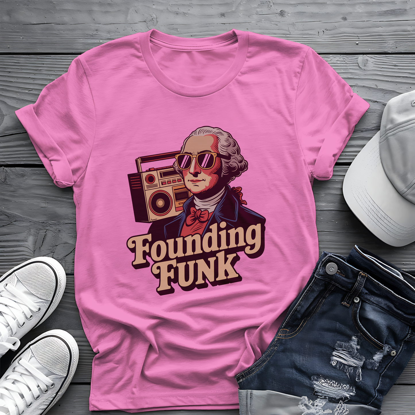 Founding Funk Tee πΆοΈ Retro Washington 4th of July Music Shirt