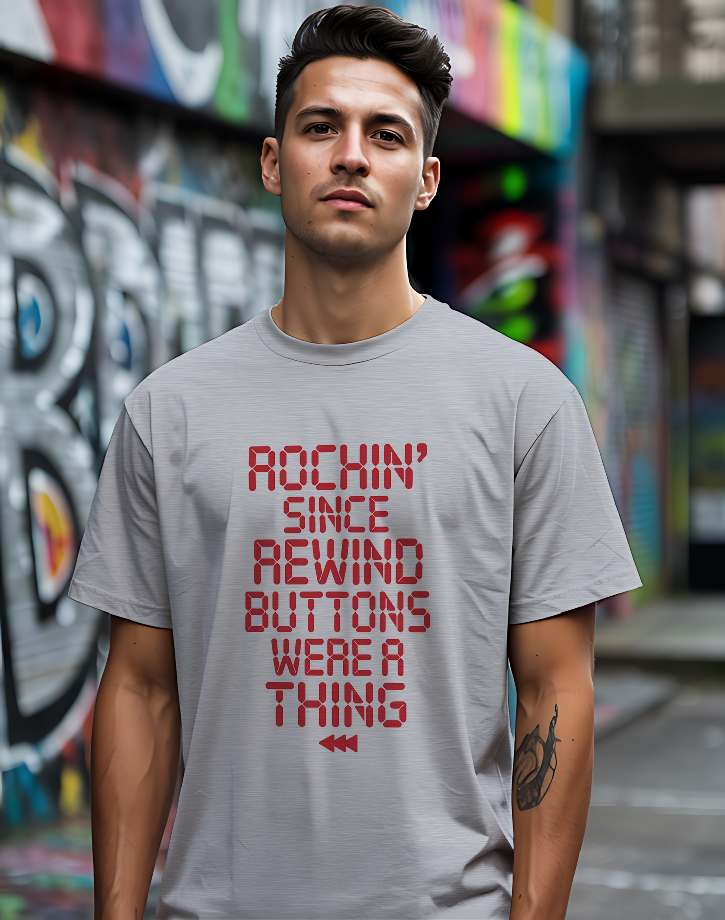 Rewind Rock Tee ⏪ Funny Retro Music Cassette Shirt