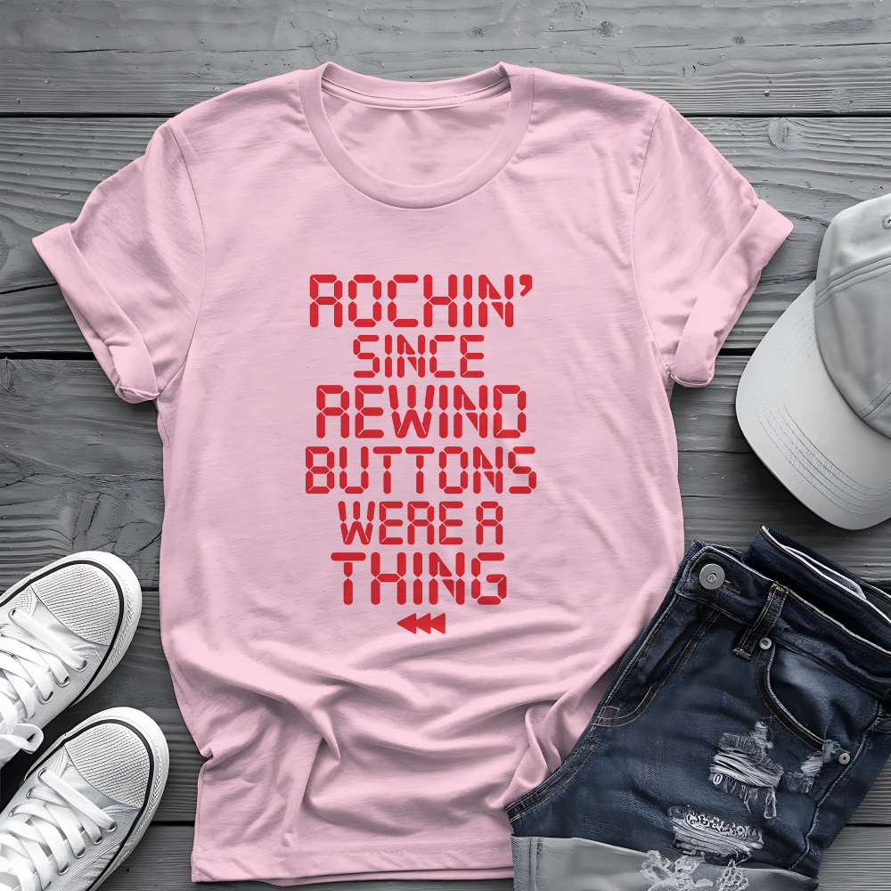 Rewind Rock Tee βͺ Funny Retro Music Cassette Shirt