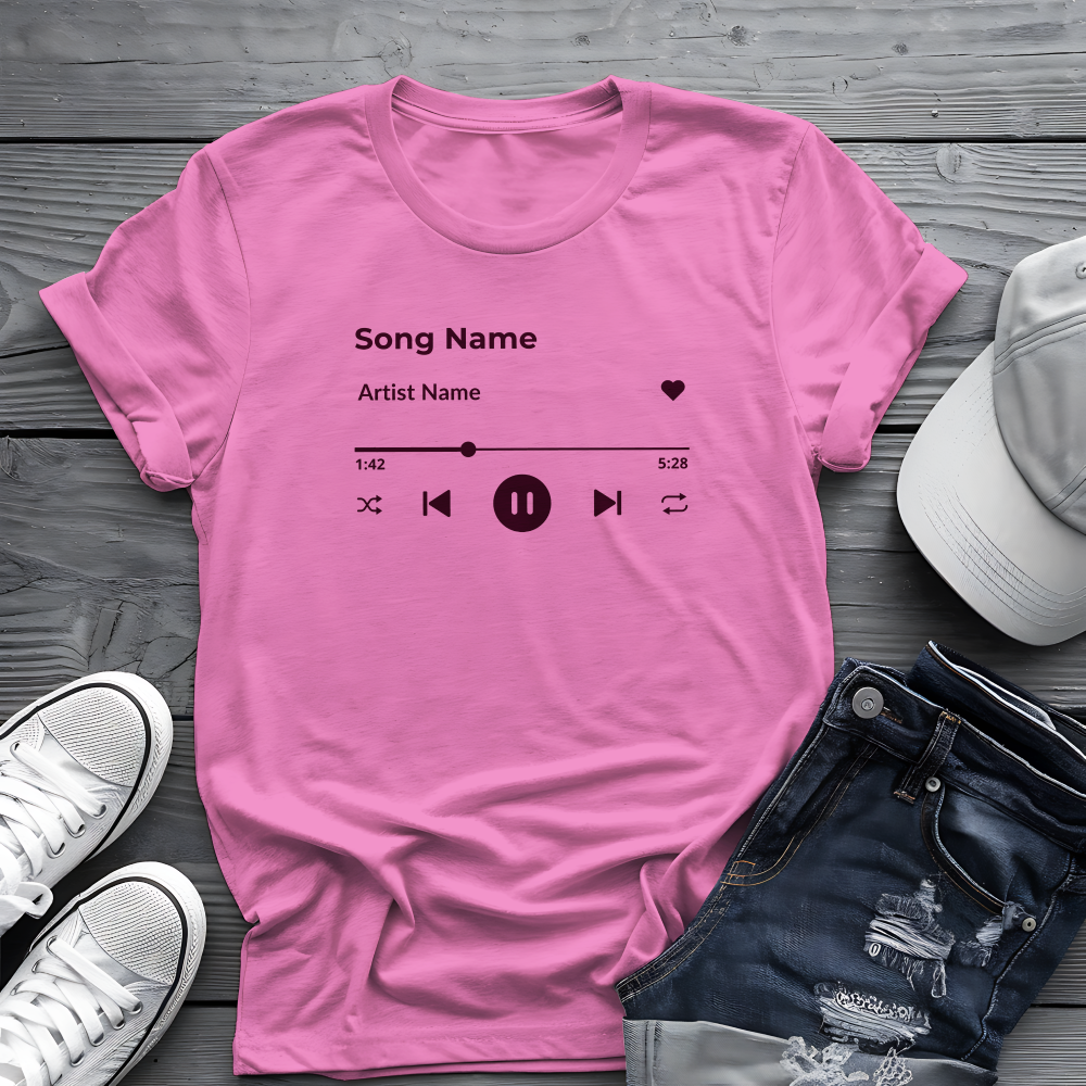 Personalized Song Playlist Tee 🎧 Clean UI Design - Music Lover Gift
