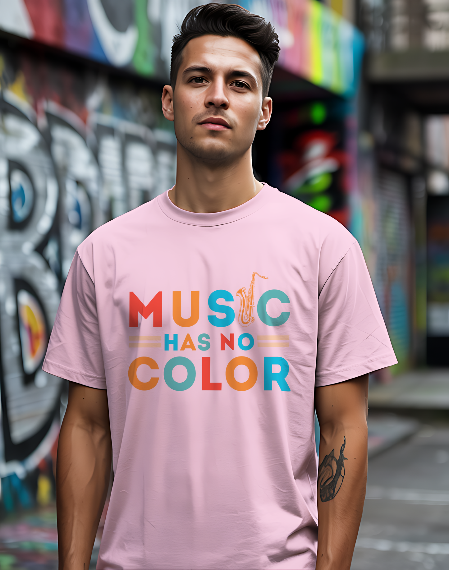 Music Has No Color Sax Tee 🎷 Unity Music Shirt - Equality Gift
