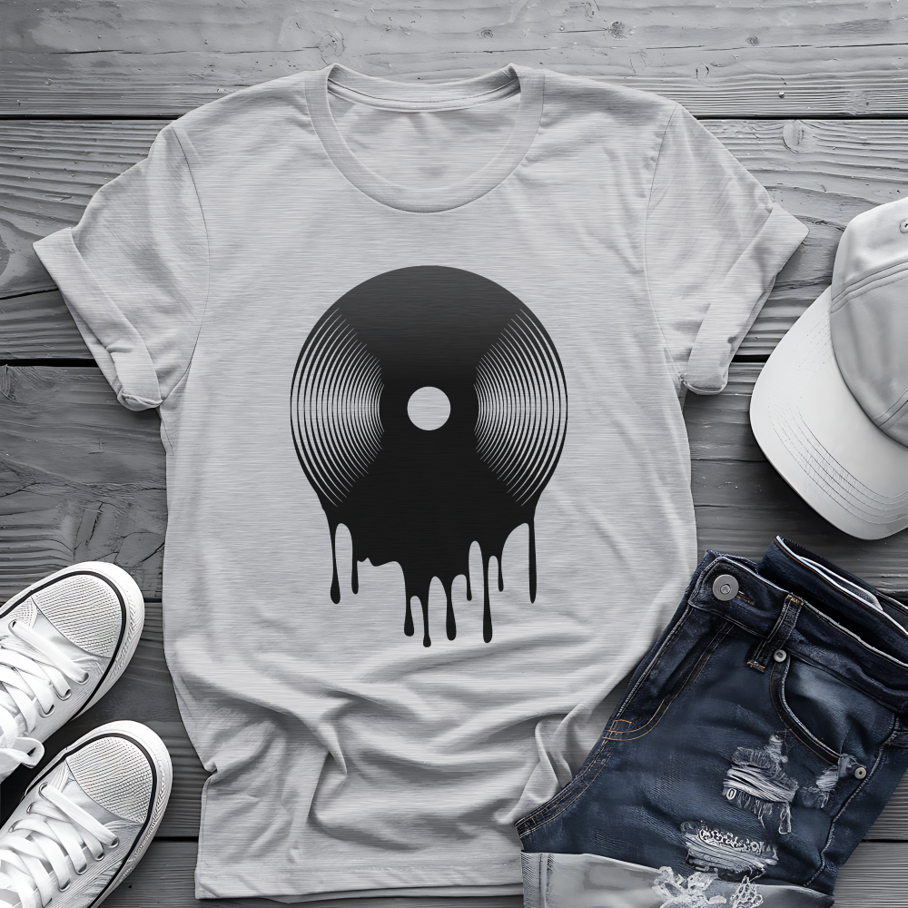 Melting Vinyl Record Tee πΆ Abstract Music Art Shirt - Vinyl Lover Gift