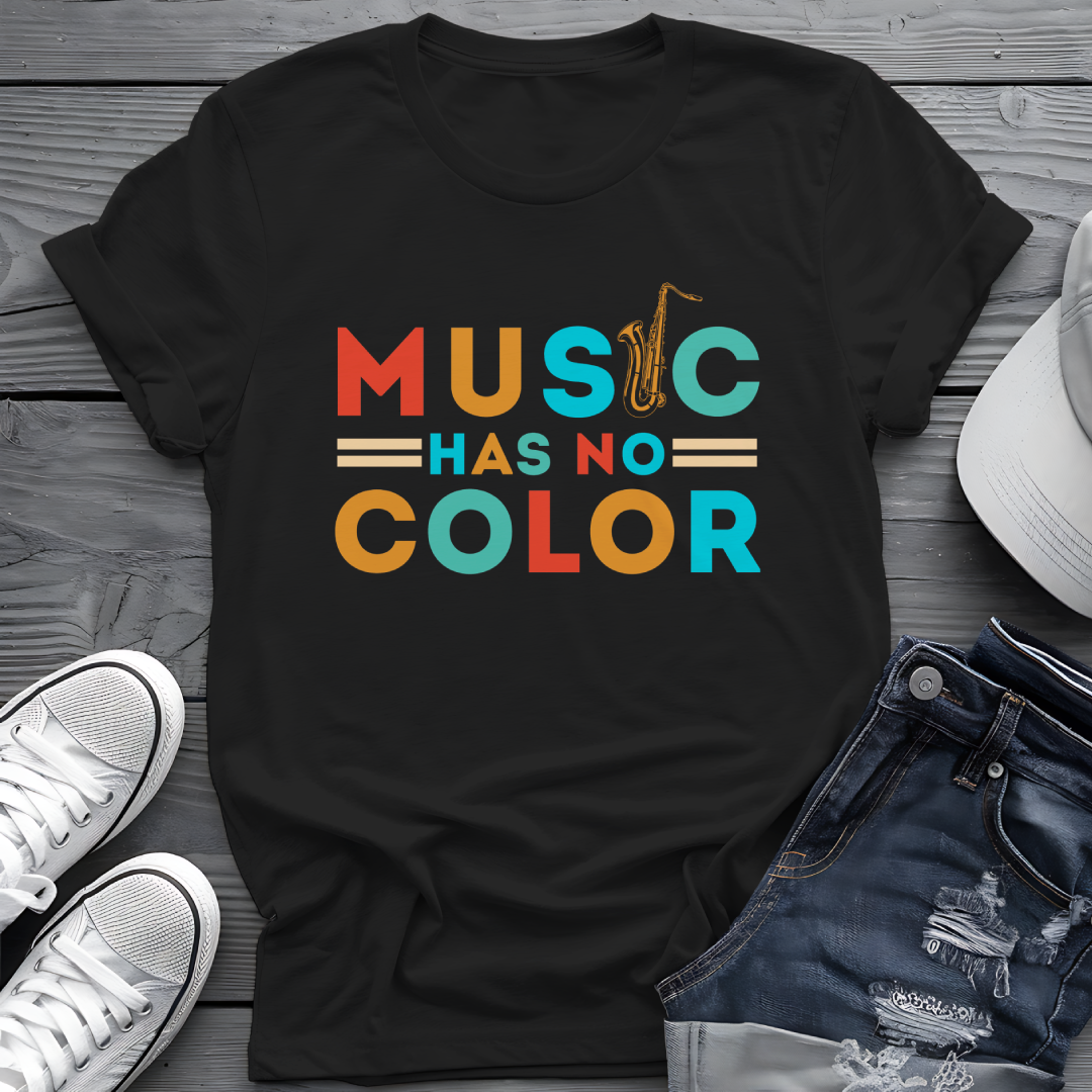 Music Has No Color Sax Tee 🎷 Unity Music Shirt - Equality Gift