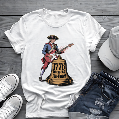 1776 Decibels Tee 🎸 Patriotic 4th of July Music Shirt - Freedom Rock
