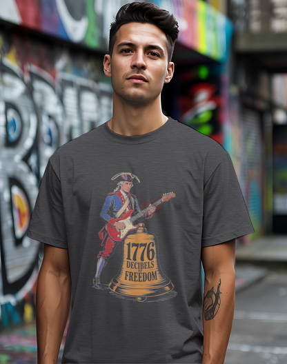 1776 Decibels Tee 🎸 Patriotic 4th of July Music Shirt - Freedom Rock