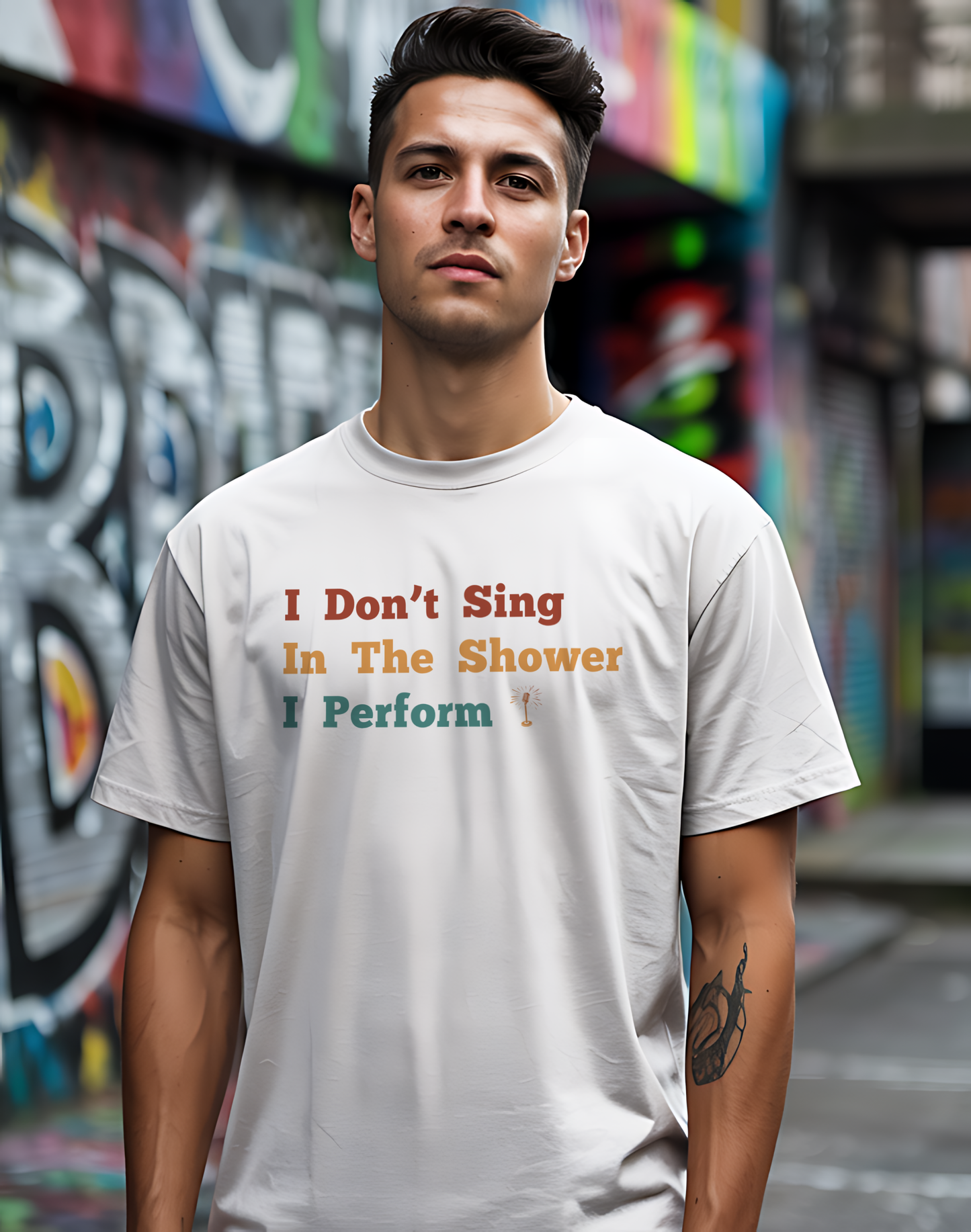 I Don't Sing In The Shower Tee 🎤 Funny Performer Shirt - Singer Gift