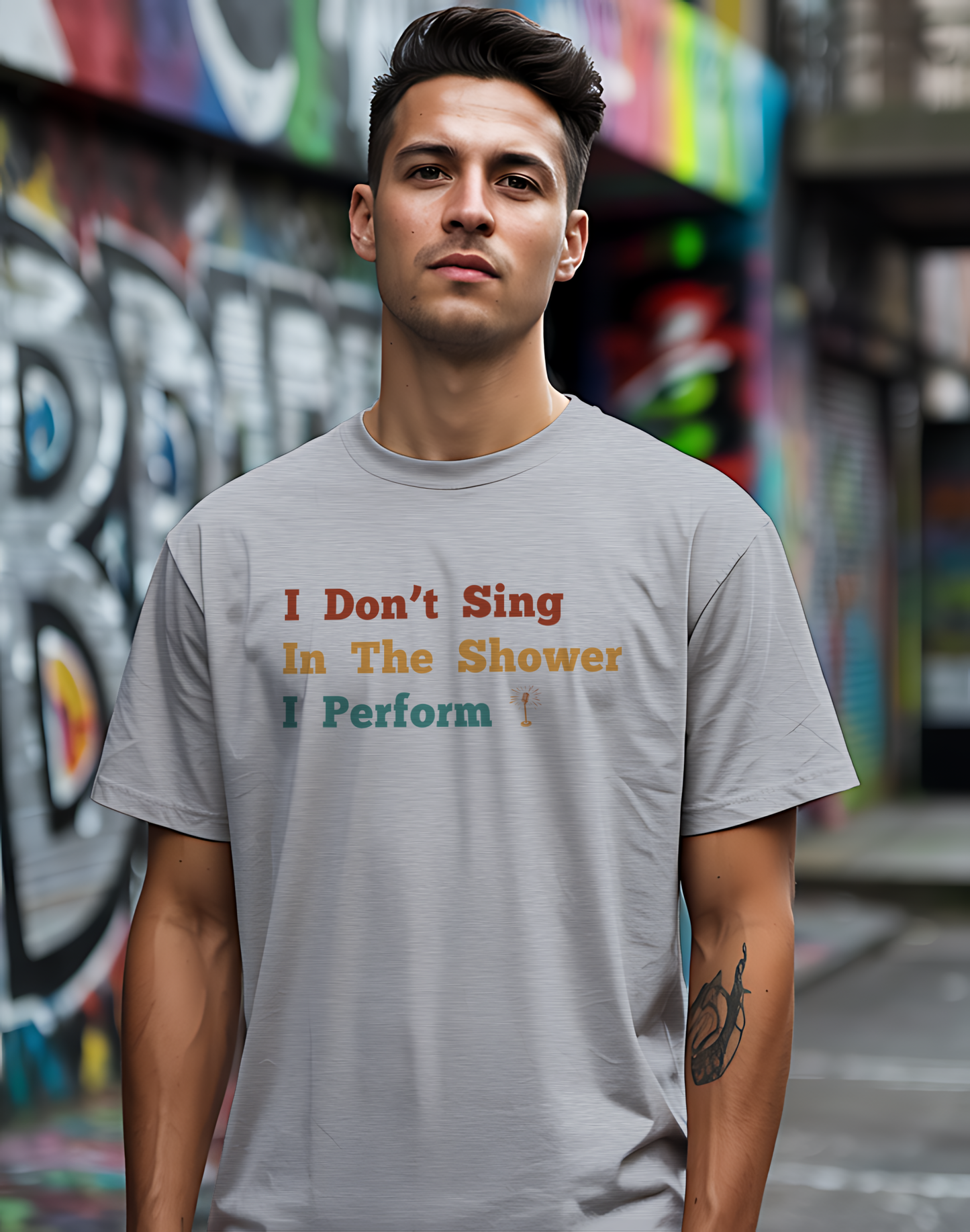 I Don't Sing In The Shower Tee 🎤 Funny Performer Shirt - Singer Gift