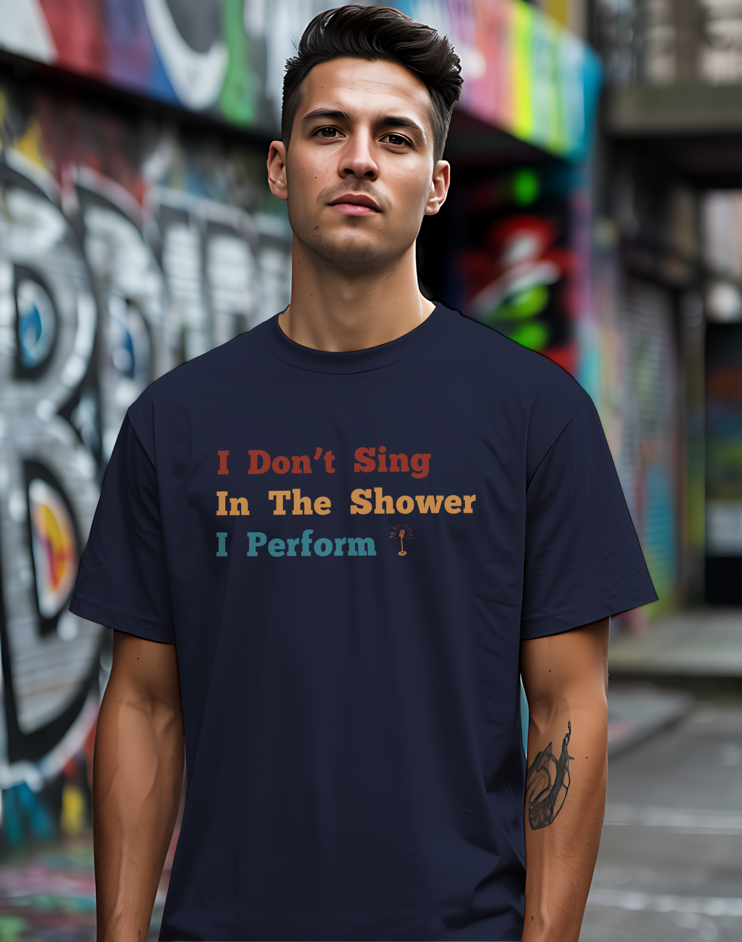 I Don't Sing In The Shower Tee 🎤 Funny Performer Shirt - Singer Gift
