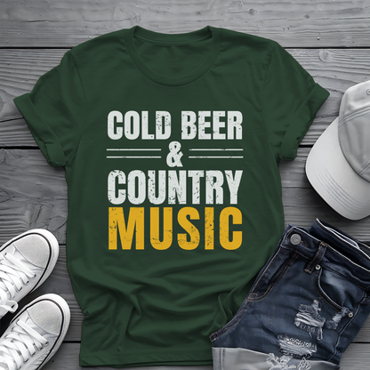 Cold Beer Country Tee 🍺🎶 Funny Country Music Shirt