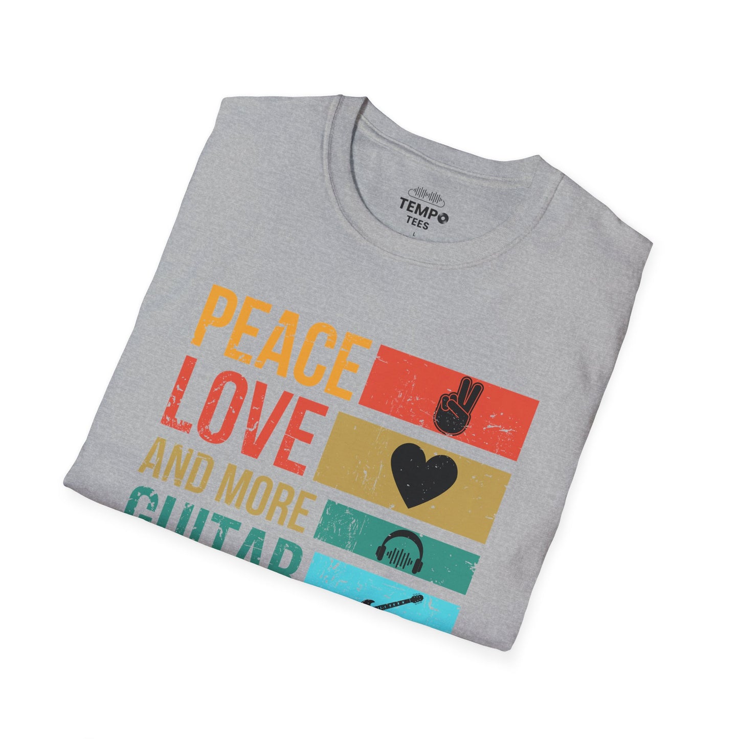 Peace Love Guitar Tee 🎸 Retro Icon Shirt - Music Lover Gift