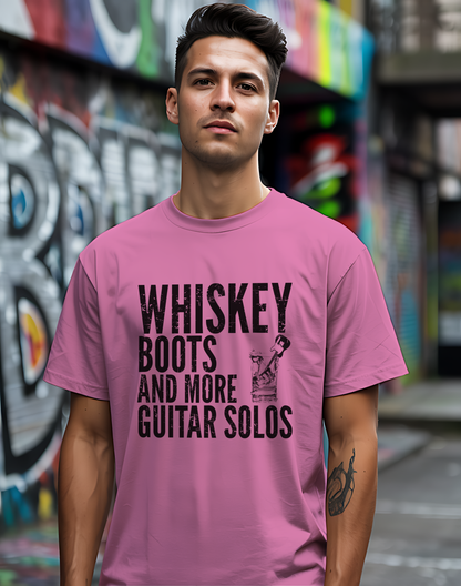 Whiskey Boots Guitar Tee 🥃🎸 Funny Country Music Shirt