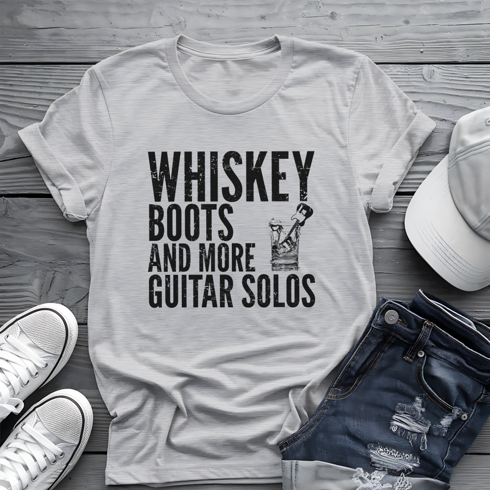 Whiskey Boots Guitar Tee 🥃🎸 Funny Country Music Shirt