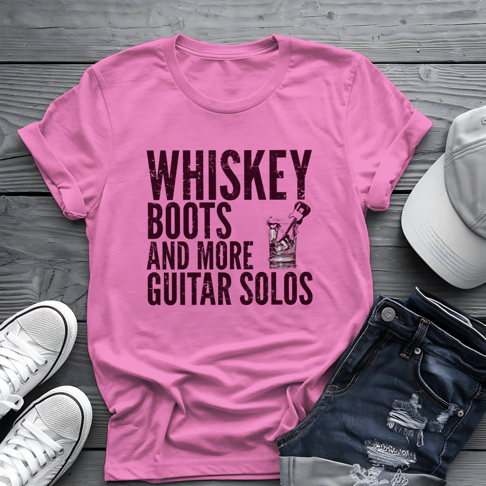Whiskey Boots Guitar Tee 🥃🎸 Funny Country Music Shirt