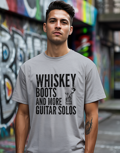 Whiskey Boots Guitar Tee 🥃🎸 Funny Country Music Shirt
