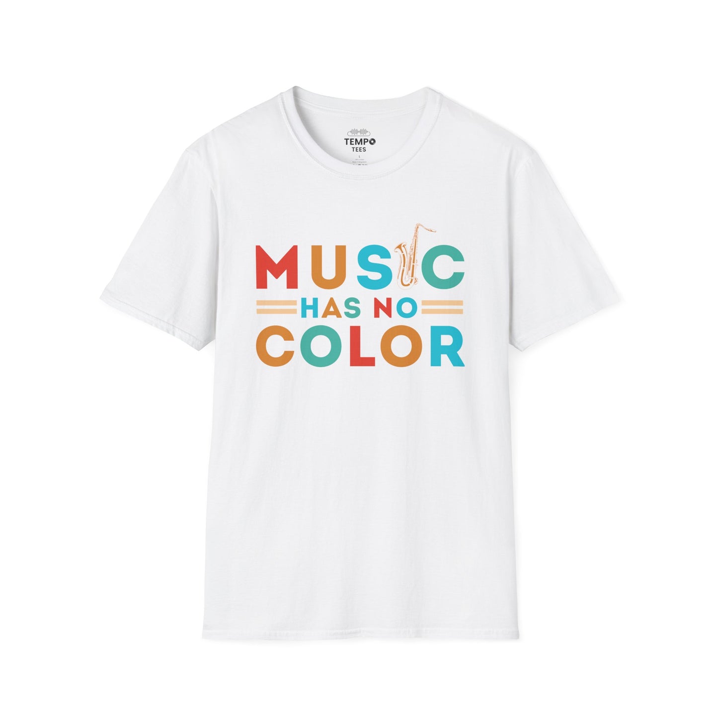 Music Has No Color Sax Tee 🎷 Unity Music Shirt - Equality Gift