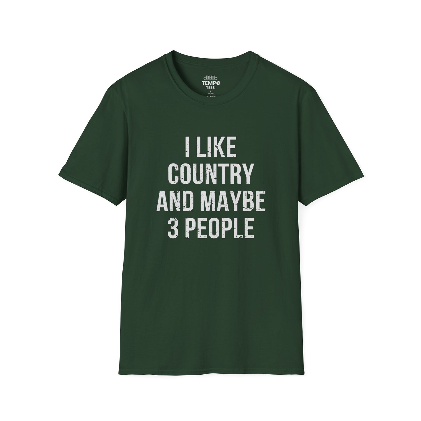 I Like Country and Maybe 3 People Tee 🤠 Bold Introvert Country Shirt - Distressed Design