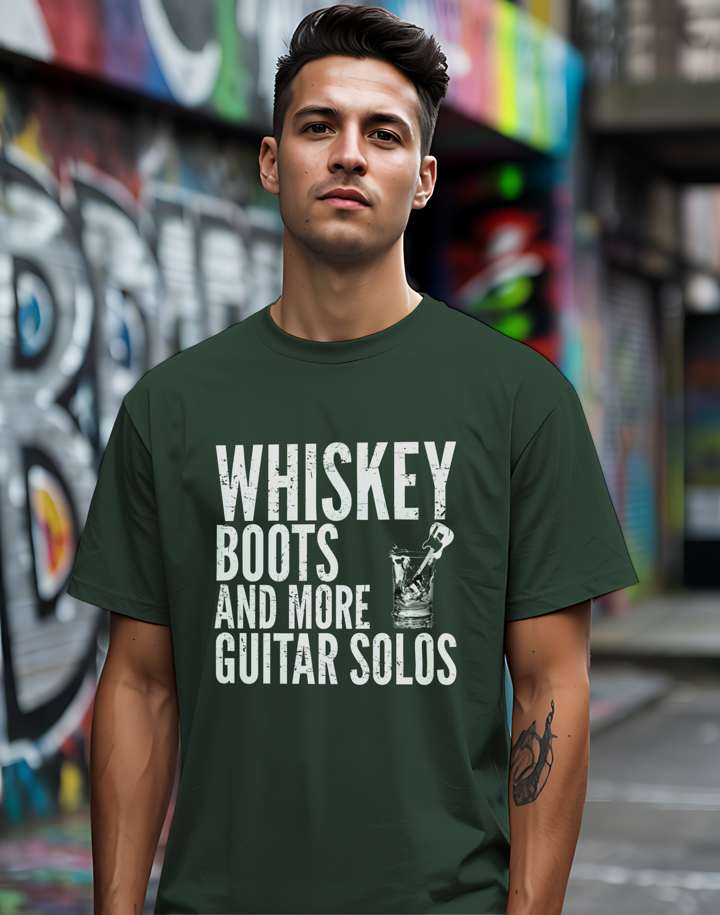 Whiskey Boots Guitar Tee 🥃🎸 Funny Country Music Shirt