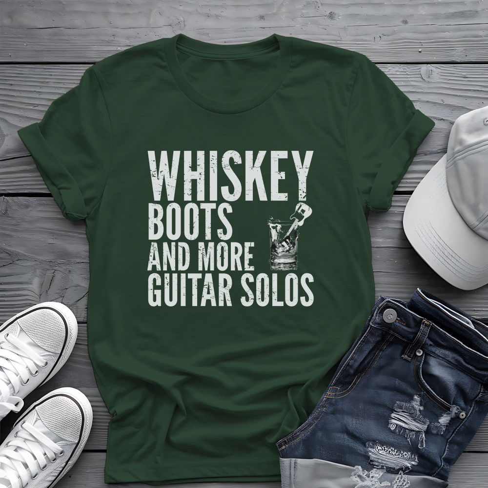 Whiskey Boots Guitar Tee 🥃🎸 Funny Country Music Shirt