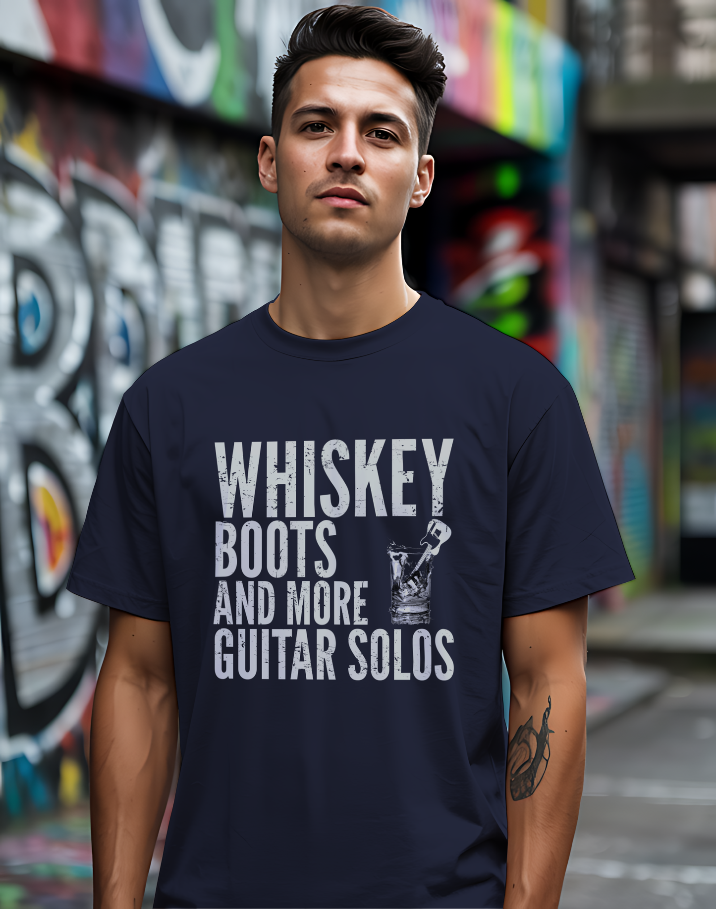 Whiskey Boots Guitar Tee 🥃🎸 Funny Country Music Shirt