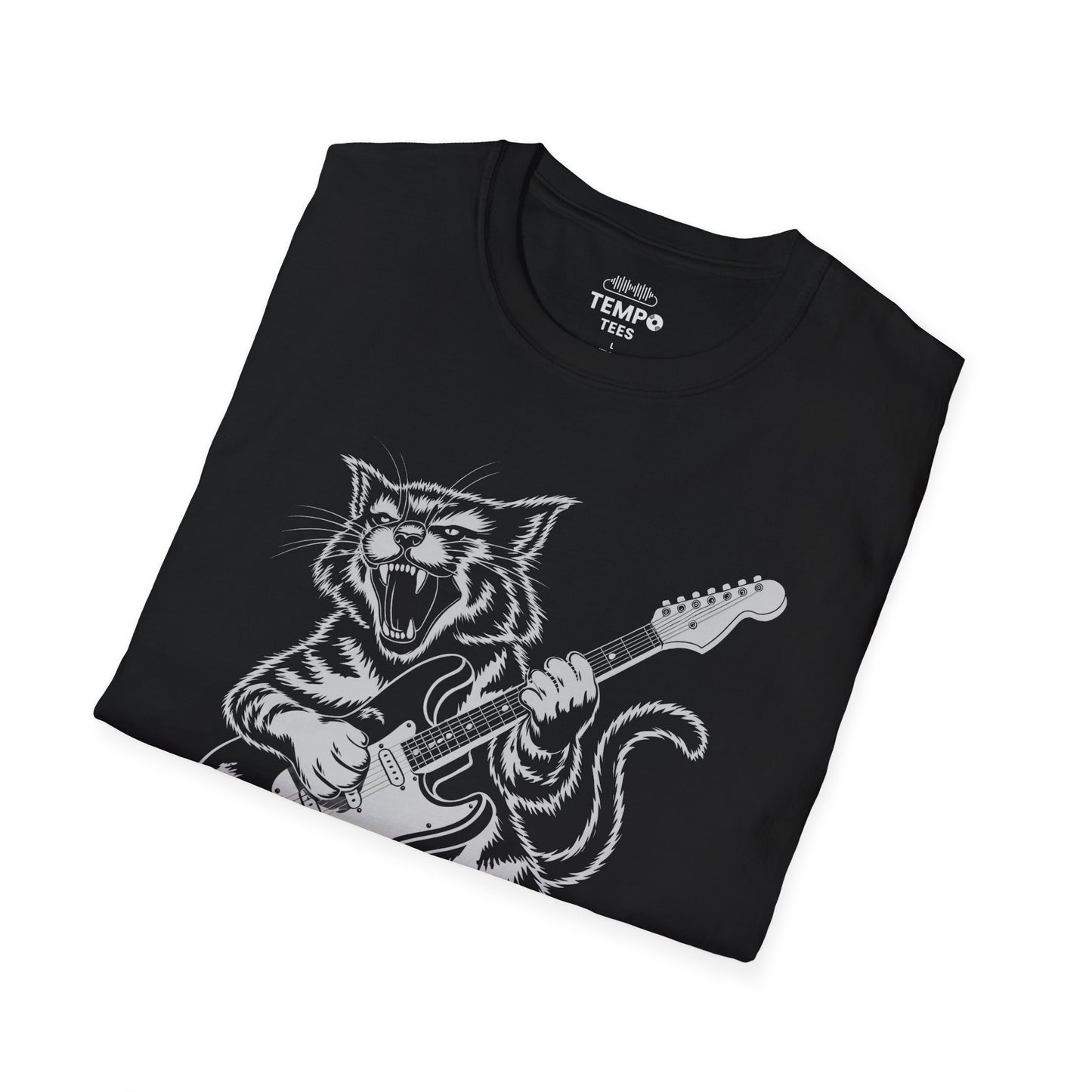 Rock Cat Guitar Tee 🎸 Funny Music Shirt