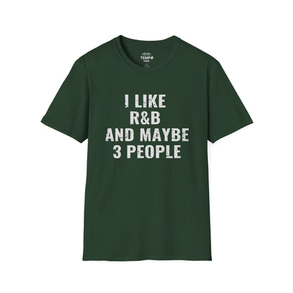 I Like R&B and Maybe 3 People Tee 🎤 Bold Introverted R&B Shirt - Distressed Design