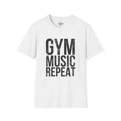 Gym Music Repeat Tee 🏋️‍♂️ Fitness Motivation Shirt