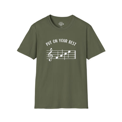 Put On Your Best FACE Tee 🎶 Musical Notes Shirt - Motivational Musician Gift