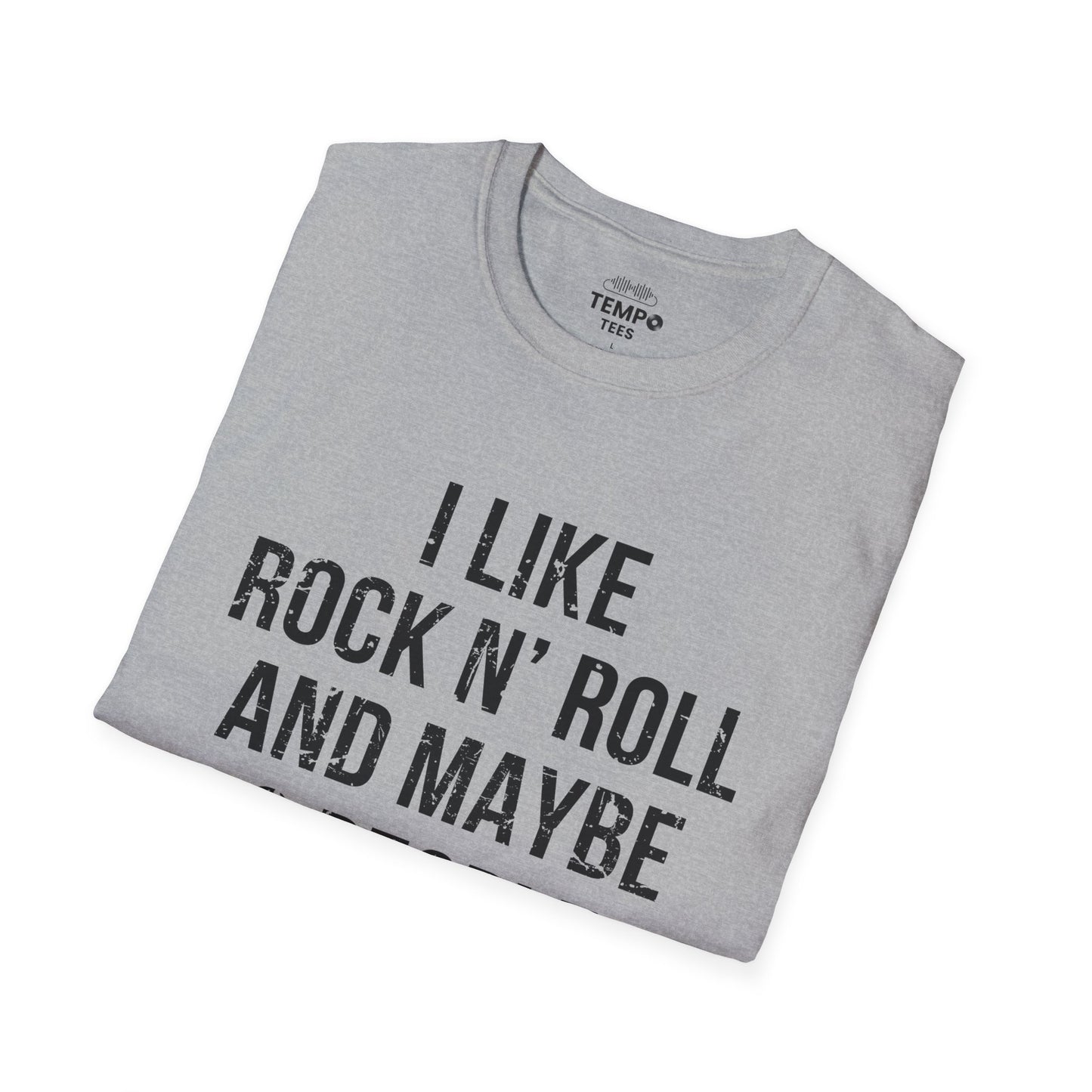 I Like Rock N' Roll and Maybe 3 People Tee 🎸 Bold Introverted Rock Shirt - Distressed Design