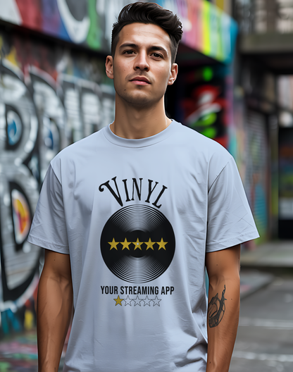 Vinyl vs. Streaming Tee 💿 Funny Music Lover Shirt