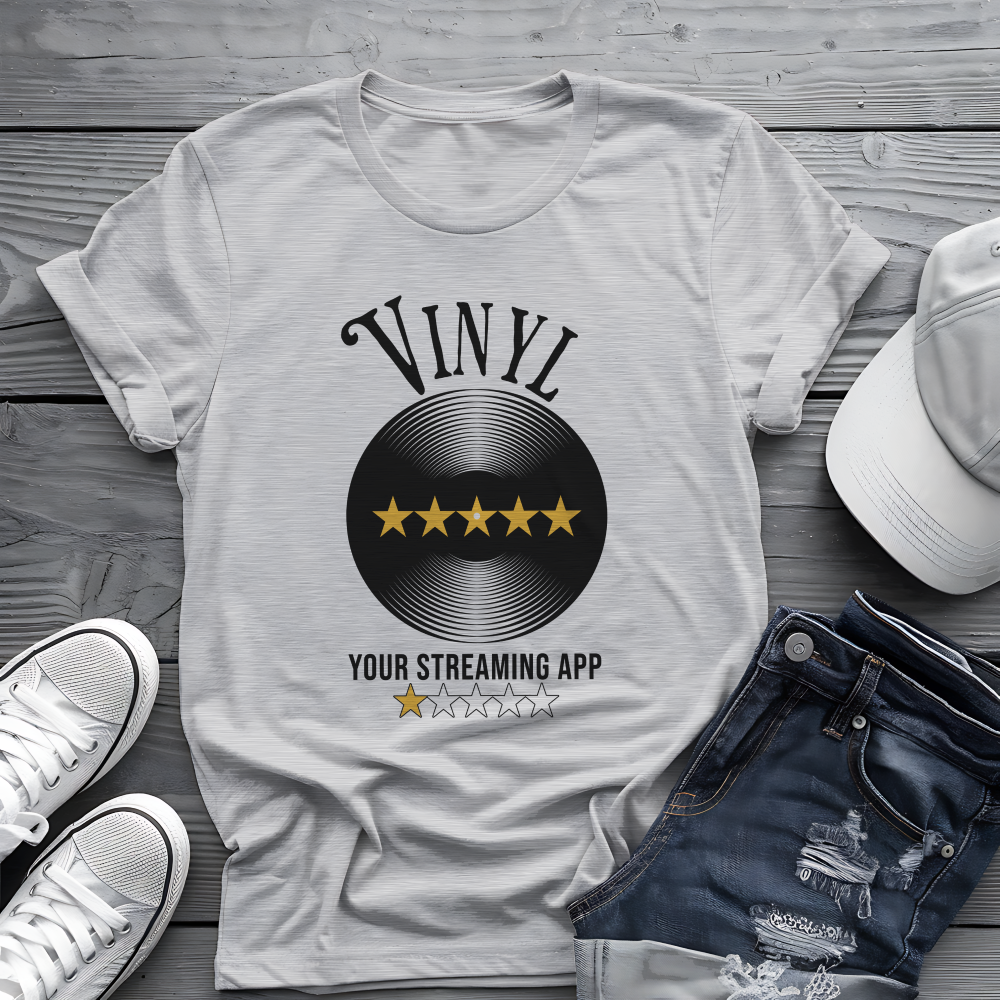 Vinyl vs. Streaming Tee 💿 Funny Music Lover Shirt