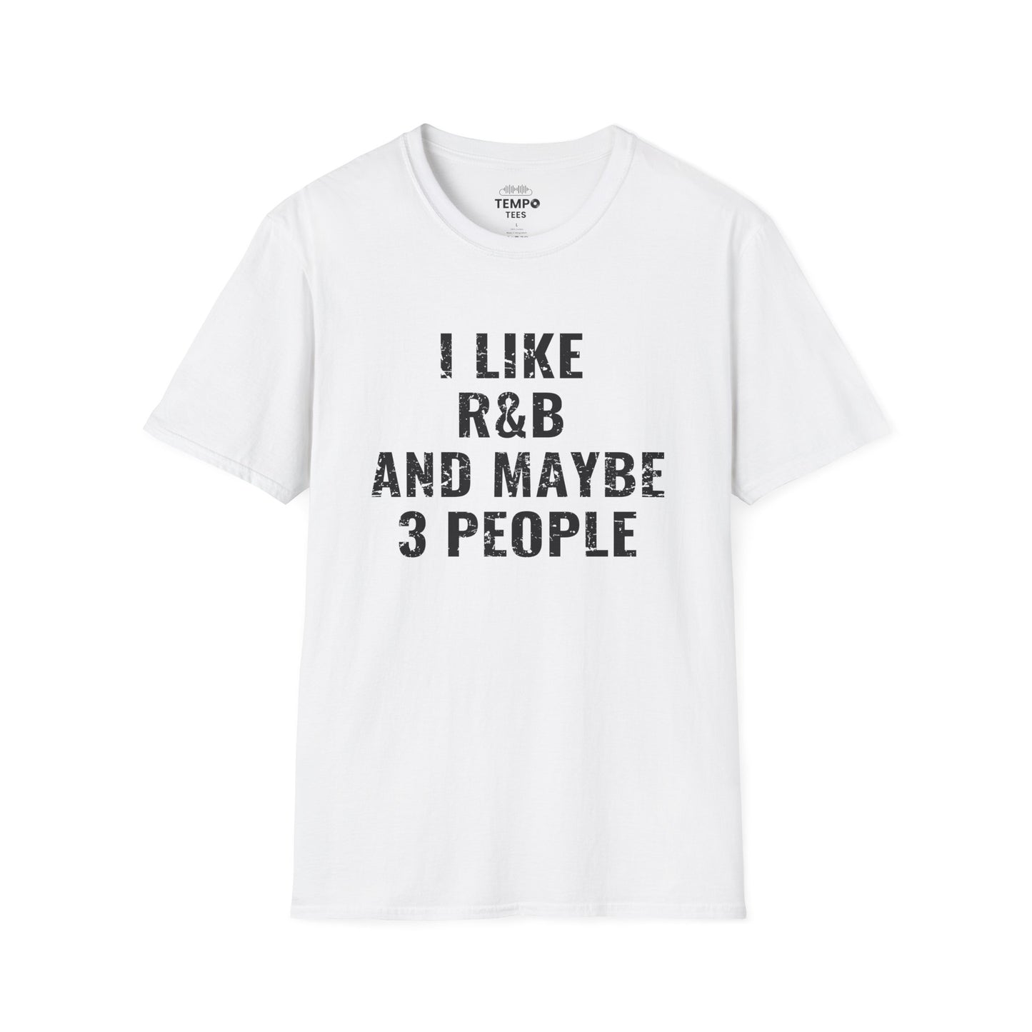 I Like R&B and Maybe 3 People Tee 🎤 Bold Introverted R&B Shirt - Distressed Design