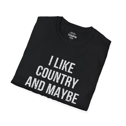 I Like Country and Maybe 3 People Tee 🤠 Bold Introvert Country Shirt - Distressed Design