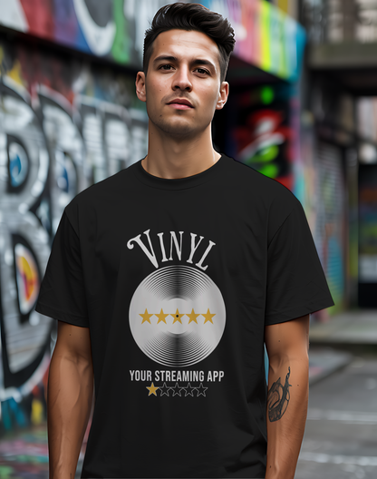 Vinyl vs. Streaming Tee 💿 Funny Music Lover Shirt