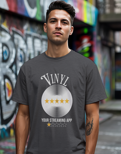 Vinyl vs. Streaming Tee 💿 Funny Music Lover Shirt