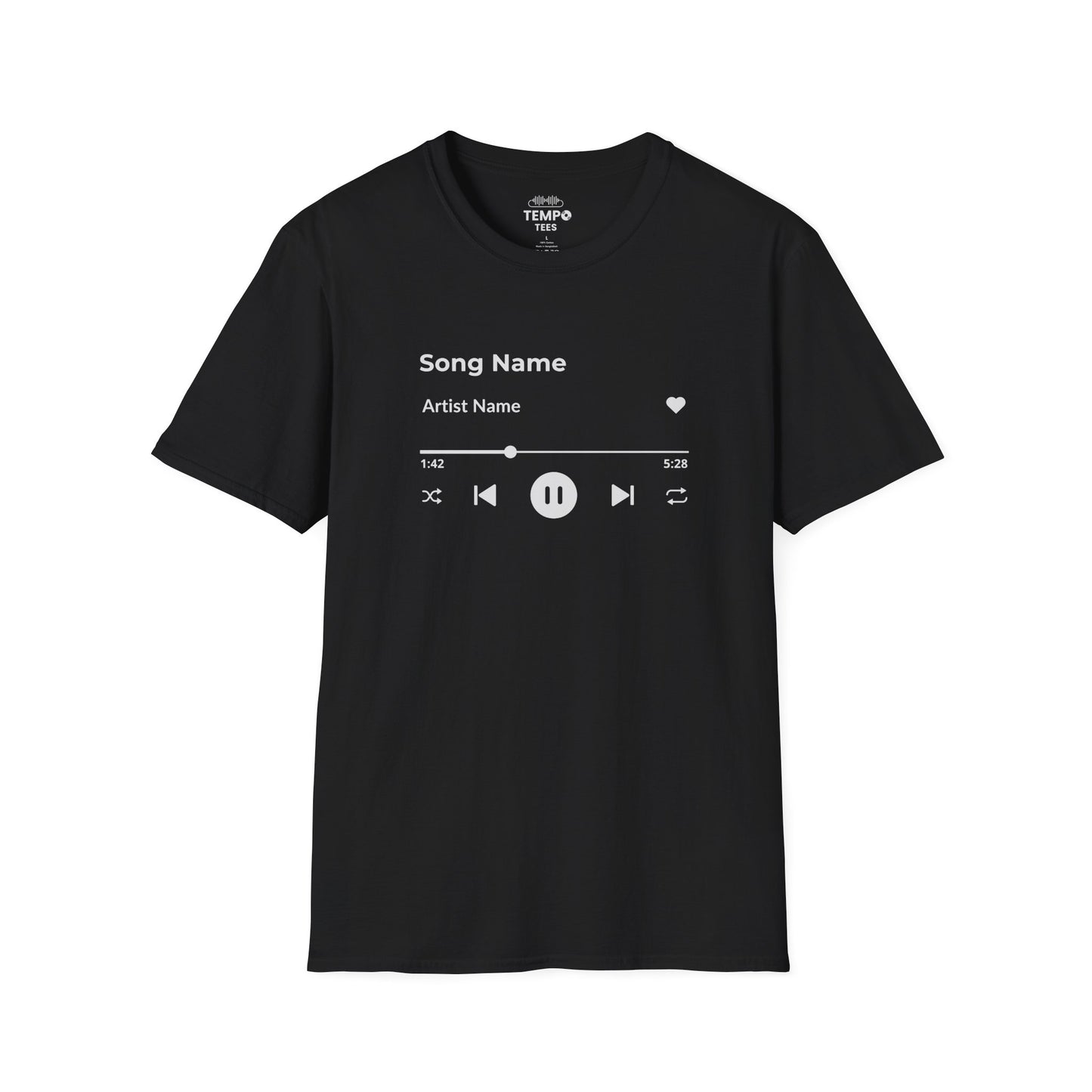 Personalized Music Player Tee 🎧 Clean UI Design - Music Lover Gift