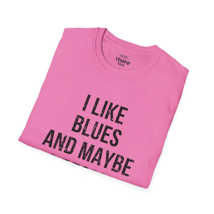 I Like Blues and Maybe 3 People Tee 🎸 Bold Introvert Blues Shirt - Distressed Design