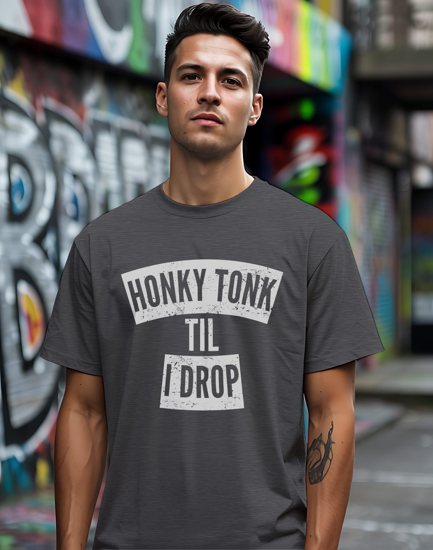 Honky Tonk Til I Drop Tee 🎸 Funny Country Music Shirt