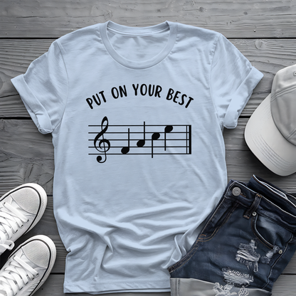 Put On Your Best FACE Tee 🎶 Musical Notes Shirt - Motivational Musician Gift