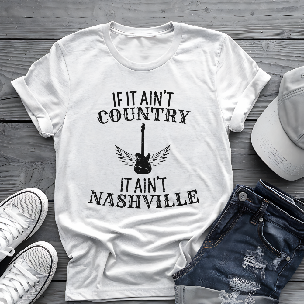 Country Nashville Tee 🎸 Wings Funny Music City Shirt
