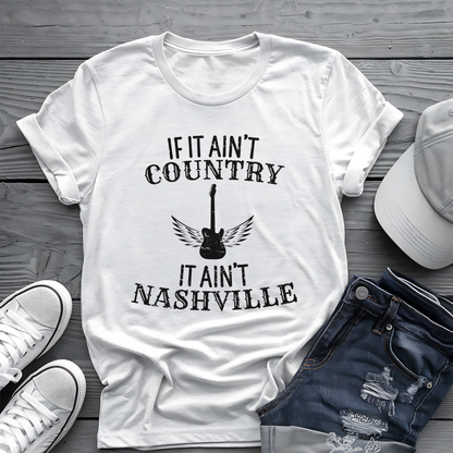 Country Nashville Tee 🎸 Wings Funny Music City Shirt