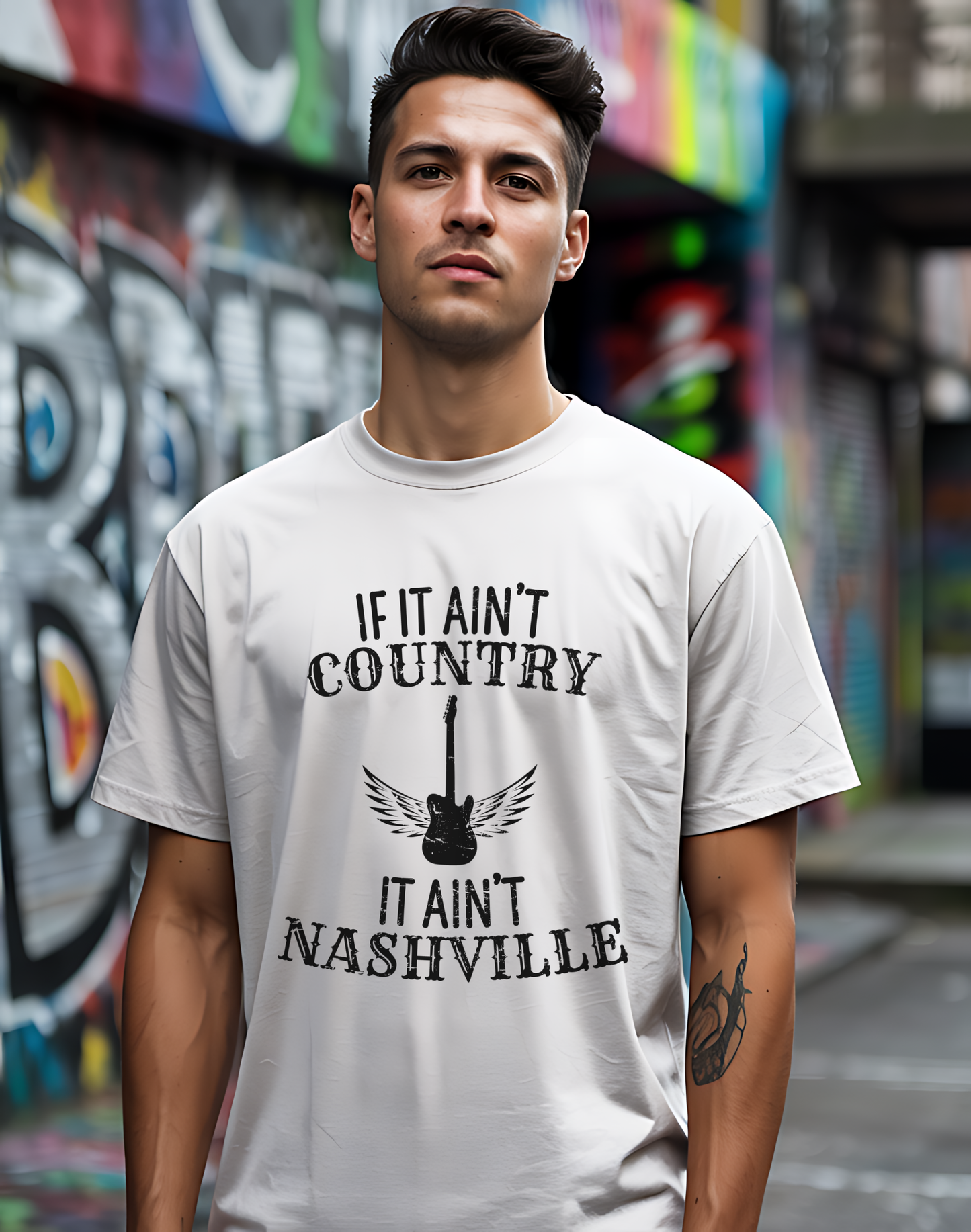 Country Nashville Tee 🎸 Wings Funny Music City Shirt