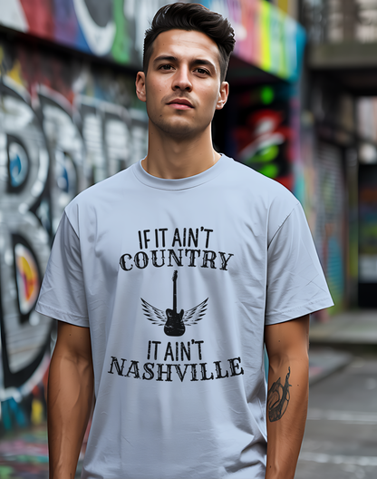 Country Nashville Tee 🎸 Wings Funny Music City Shirt