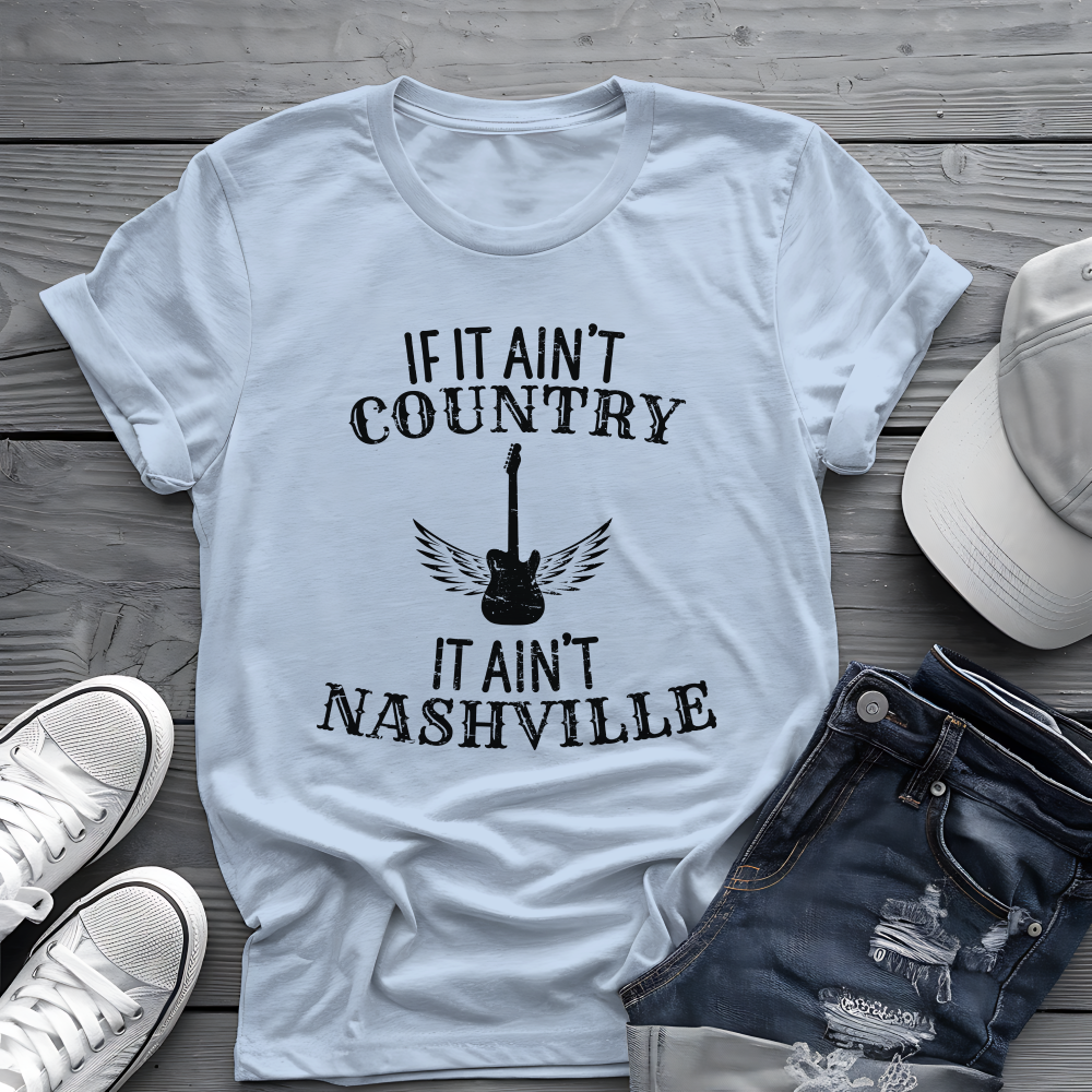 Country Nashville Tee 🎸 Wings Funny Music City Shirt