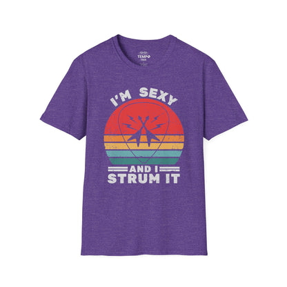 I'm Sexy and I Strum It Tee 🎸 Retro Guitar Pick Shirt - Funny Musician Gift