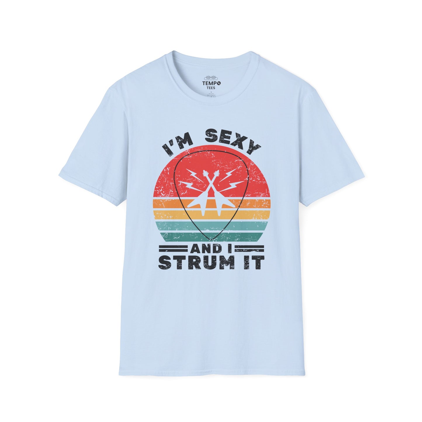 I'm Sexy and I Strum It Tee 🎸 Retro Guitar Pick Shirt - Funny Musician Gift