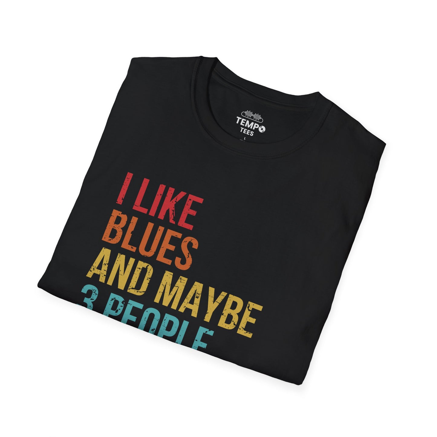 I Like Blues and Maybe 3 People Tee 🎸 Funny Introvert Blues Shirt - Retro Design