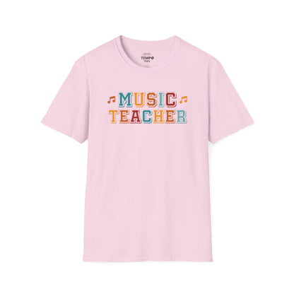 Retro Music Teacher Tee 🎶 Colorful Educator Shirt - Music Appreciation Gift