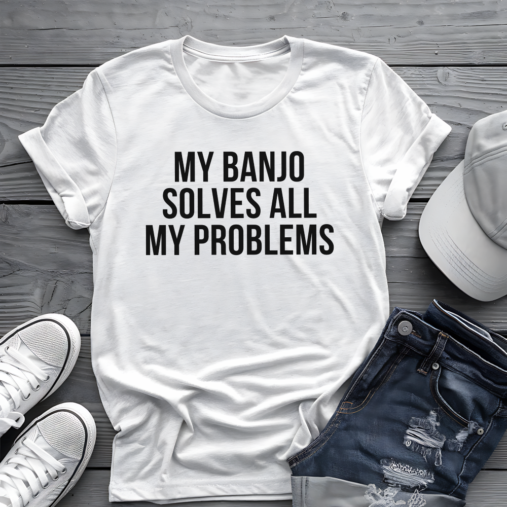 Banjo Problem Solver Tee 🎸 Funny Banjo Player Shirt