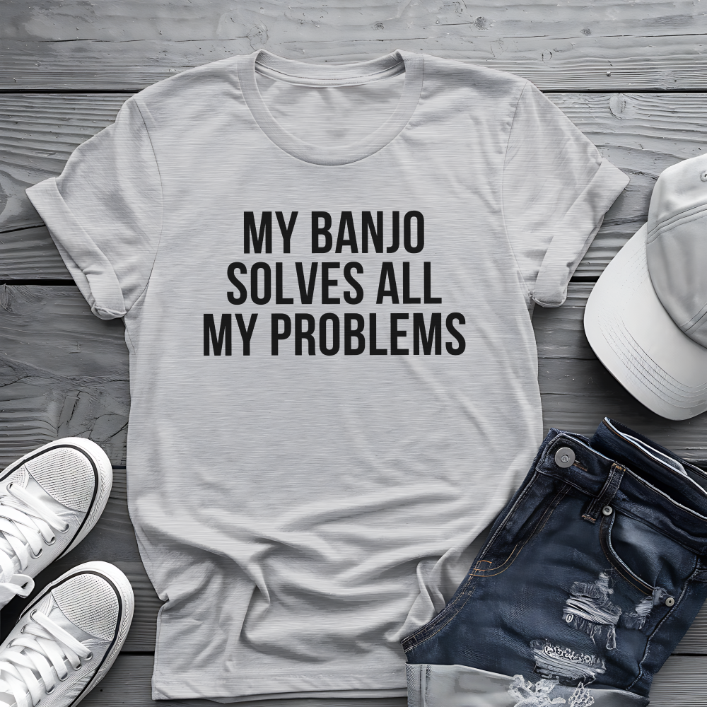 Banjo Problem Solver Tee 🎸 Funny Banjo Player Shirt